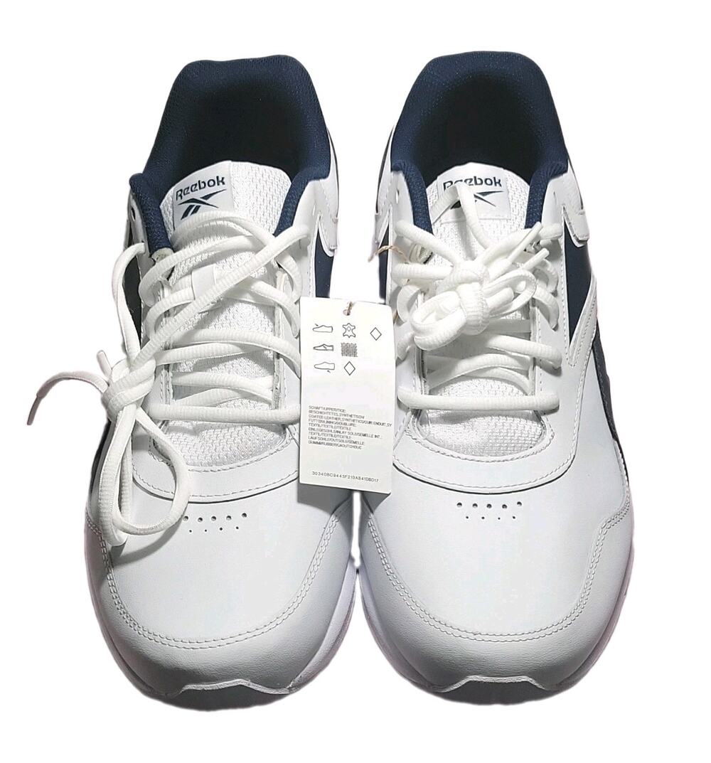 NWT Reebok Walk Ultra 7 DMX MAX Men's 11 X-Wide White Navy Walking Shoes